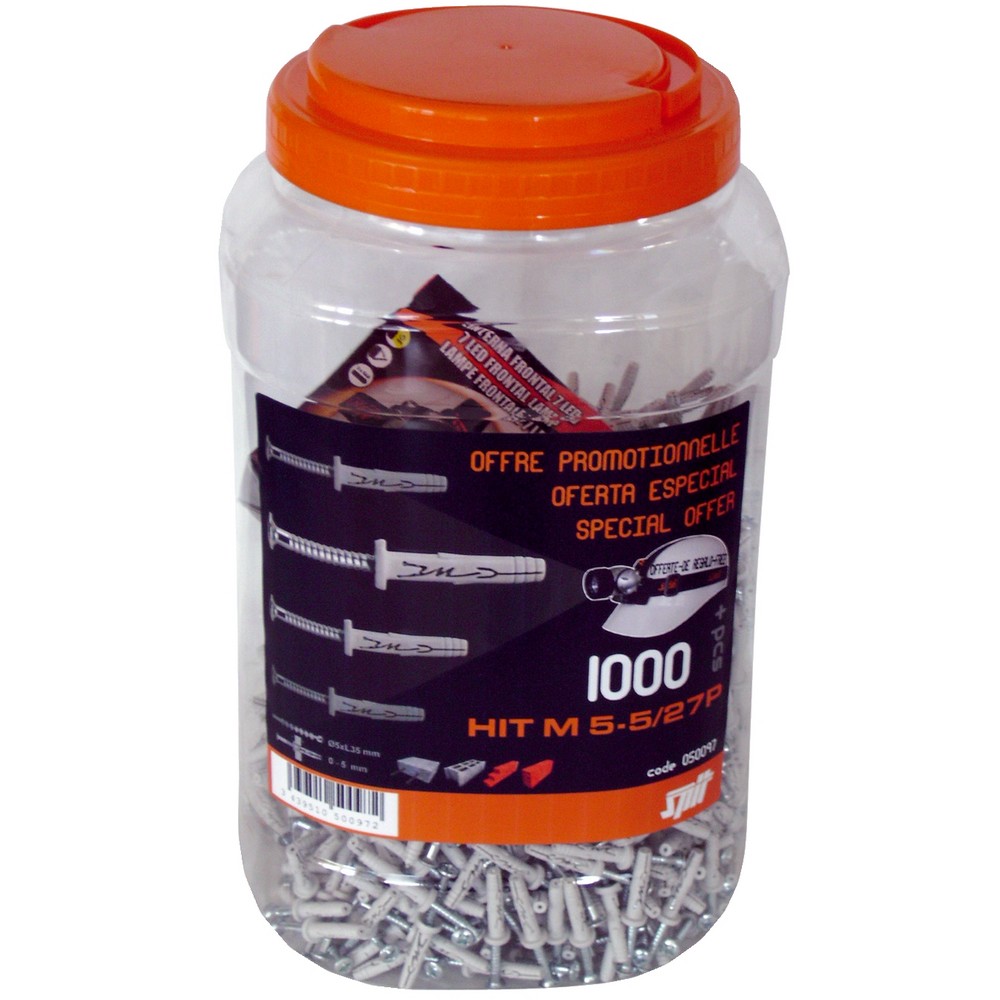 Cheville à frapper en nylon et clou-vis zingué - version douille plate