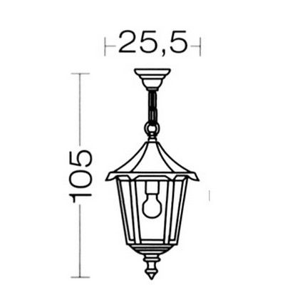Suspension extérieure ip43 ik02, cuivré, e27 100w max., Lampe non fournie
