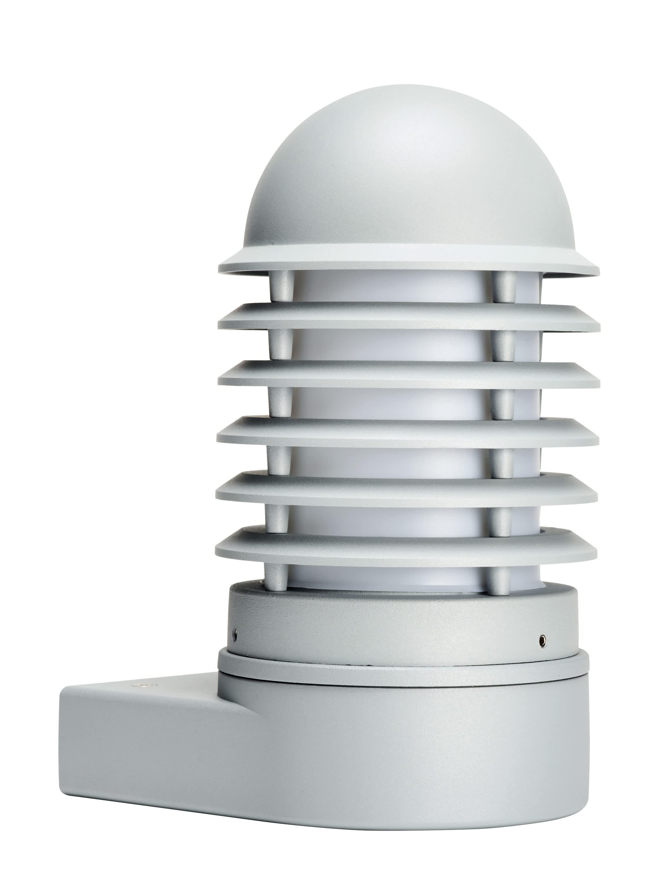 Applique murale extérieure ip44 ik07, en aluminium gris ral 9006, finition brillante, douille e27 75