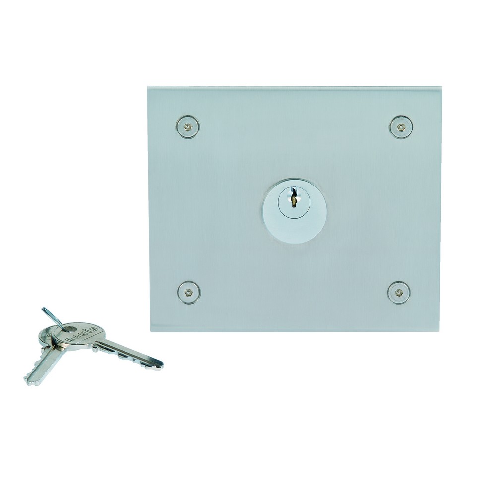 Boîtier percé pour contact ptt ou tête vigik inox brossé