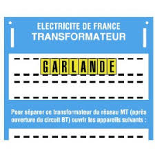 Vignette aluminium avec marquage de la lettre f. Utilisation avec les pancartes normalisées enedis.