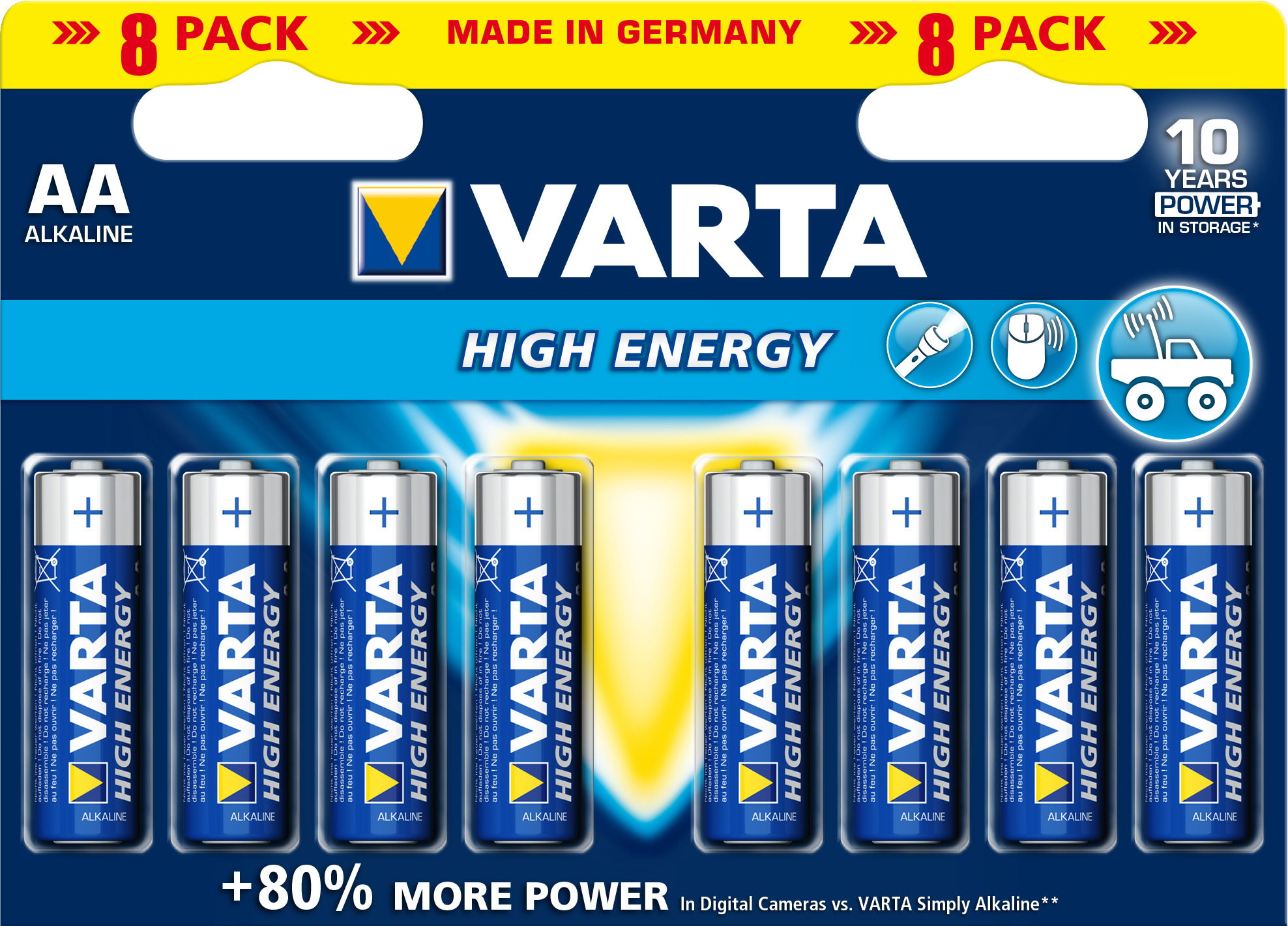 Pile alcaline longlife power lr06/aa -énergie puissante pour les appareils gros consommateurs d'éner