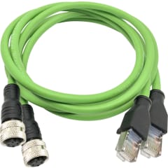 2 cordons RJ45 vers M12 en D photo du produit