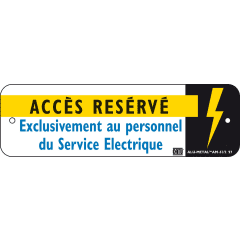 plaque alu acces reserve photo du produit