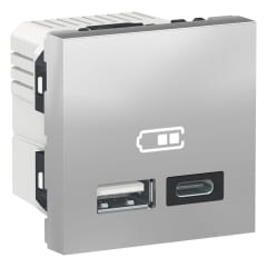 Chargeur USB double 2.4A alu photo du produit