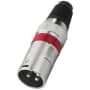 Fiche XLR male, 3 poles, rouge photo du produit