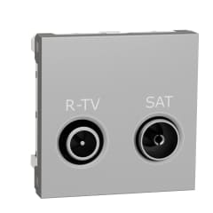 Prise R-TV + SAT ind 2m Alu photo du produit