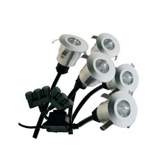 5 mini spots LED Alu + alim photo du produit