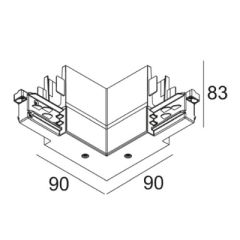 TRACK 3F DIM H CORNER 90° OUT photo du produit
