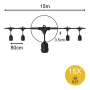 Guirlande Suspension 15M 15pcs photo du produit