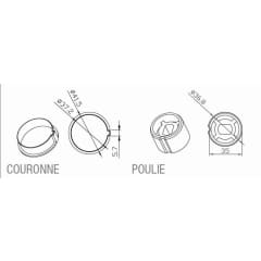 Adapt rond 40x1mm poulie plast photo du produit