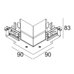 TRACK 3F DIM H CORNER 90° IN W photo du produit