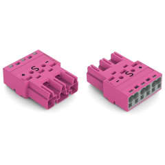 Connecteur 3 pôles, rose photo du produit