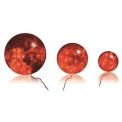 3 BOULES VERRE ROUGE LED photo du produit