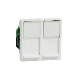 Prise RJ45 x2 cat6STP 2m Blanc photo du produit