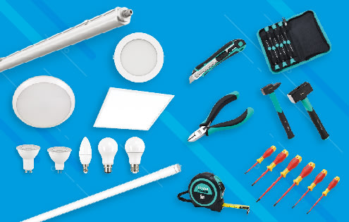 outils Trade Force et luminaire Lit By Cardi