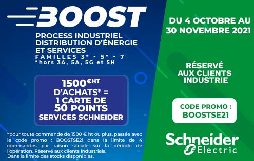 bannière Schneider Electric promotion Boost Industrie Octobre 2021