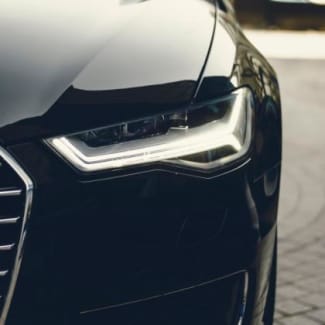 Front of black car