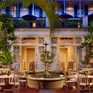 Wedding Reception Courtyard Fountain