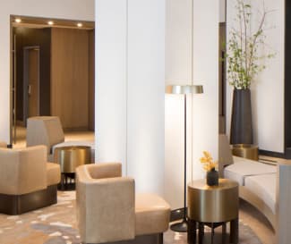 the clift lobby fireplace