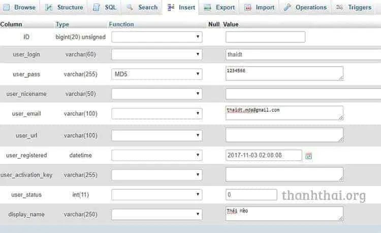 Tao tai khoan admin bang Mysql