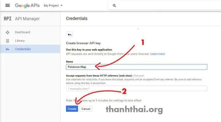 Hướng dẫn tạo google map api key