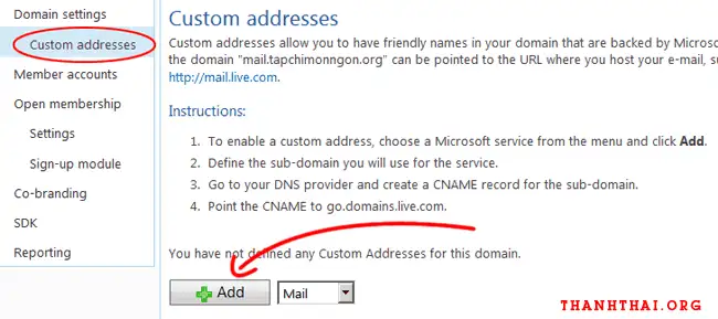 Thay đổi đường dẫn đăng nhập vào email