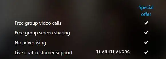 Nâng cấp skype lên Premium Skype