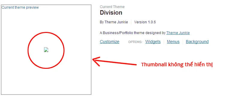 Thumbnai không hiển thị