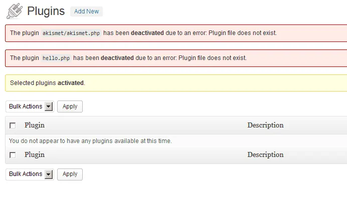 Thông báo lỗi trong plugin khi đổi tên wp-content