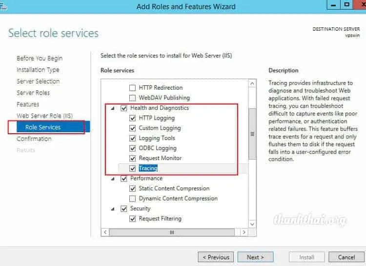 Cài IIS cho windows server