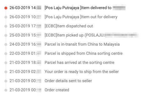 Standard express tracking shopee