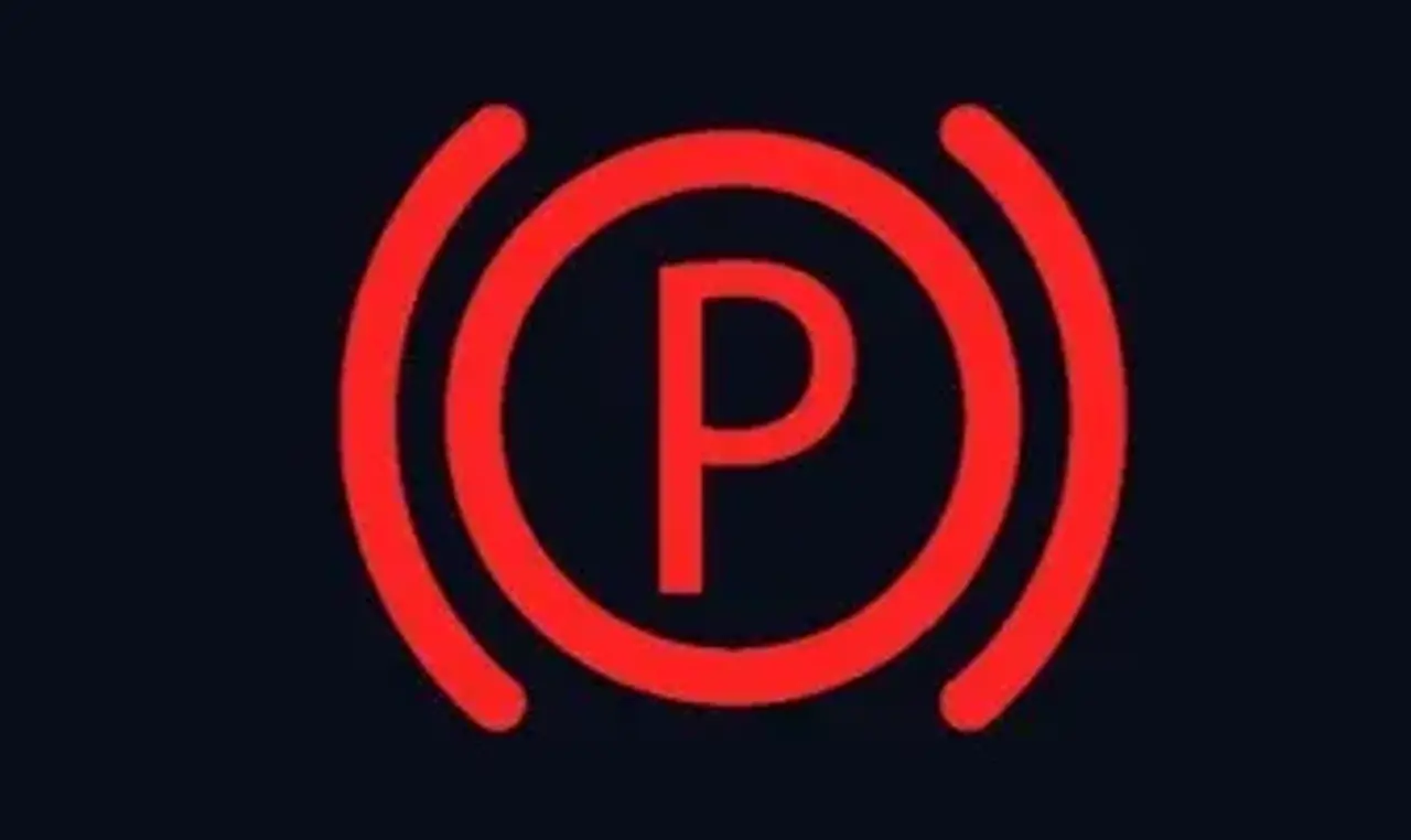 Symbol för Parkeringsbroms aktiv eller felmeddelande