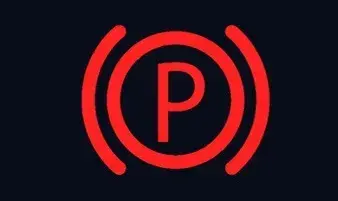 Symbol för Parkeringsbroms aktiv eller felmeddelande