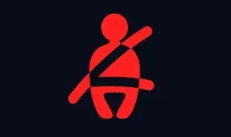 Symbol för Säkerhetsbälte används inte