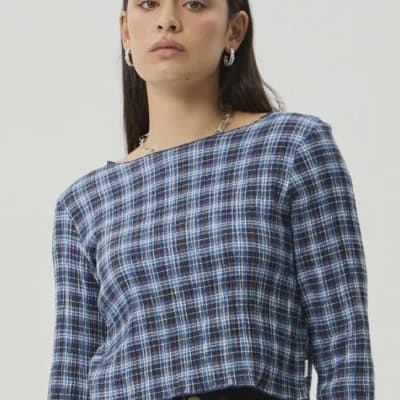 Seersucker Long Sleeve Top