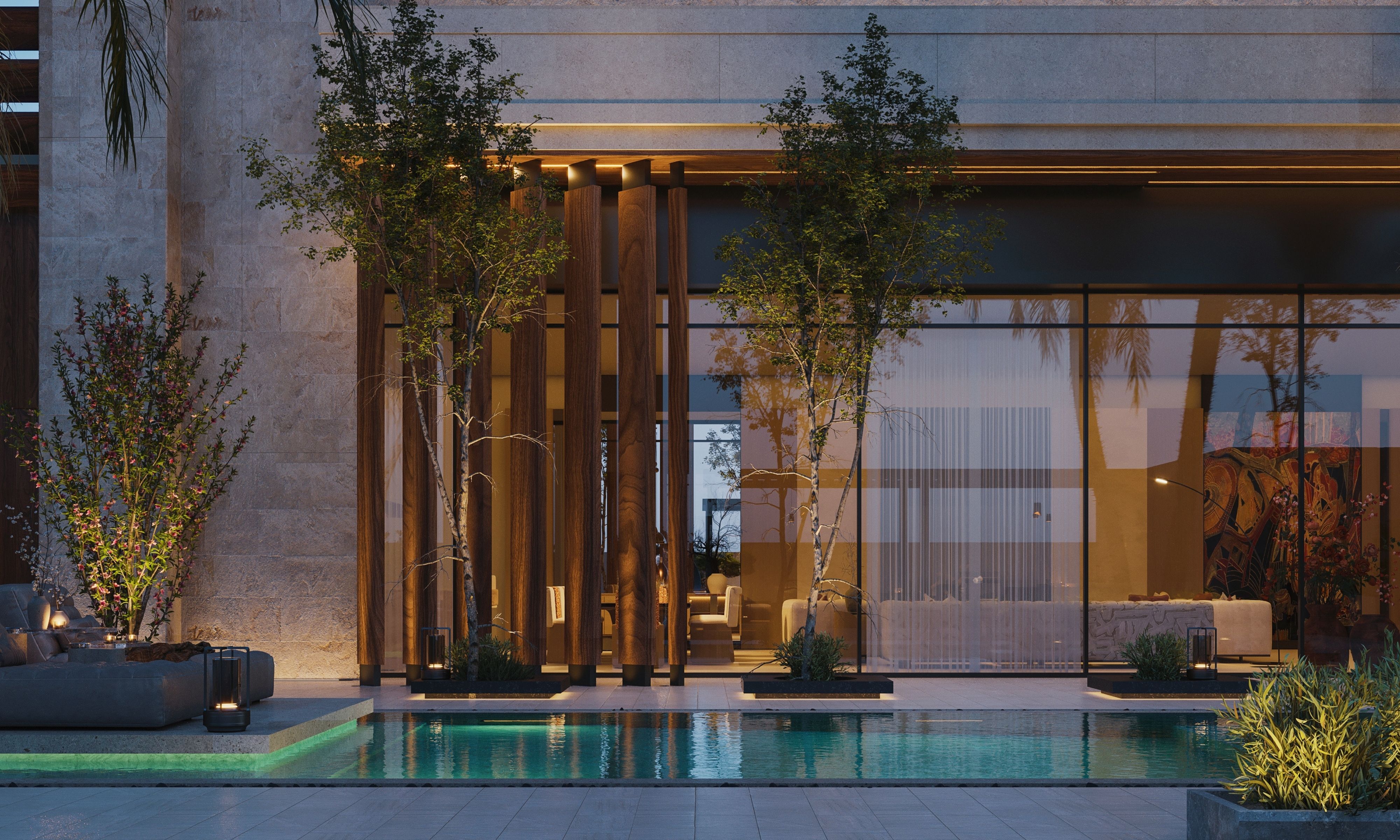 Desert Oasis Villa Night