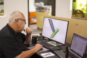 Todd works on a new design.