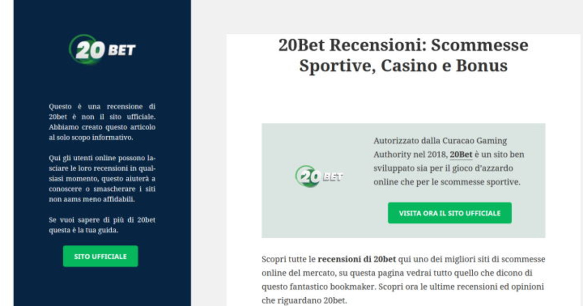 20bet scommesse