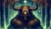 A_mystic_background_with_a_bbbminotaur_in_banner_style