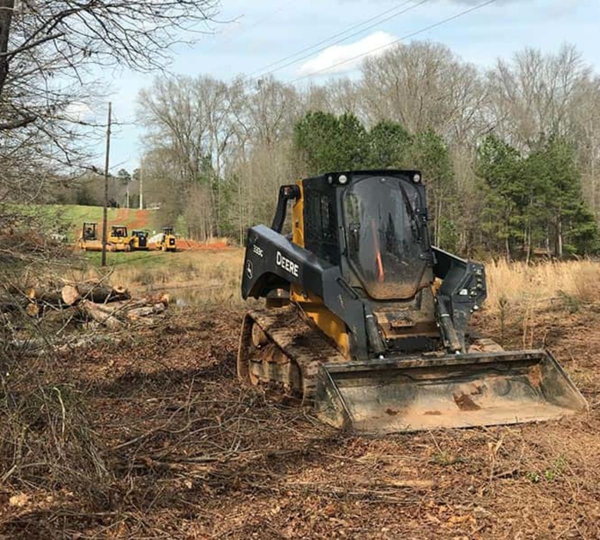 Professional organic landscape equipment in action