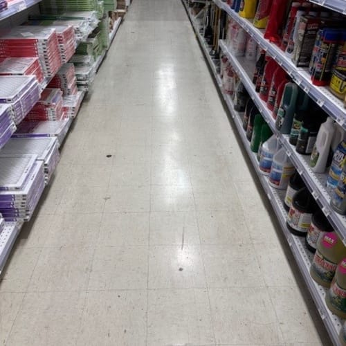 Ace Hardware aisle before strip and wax