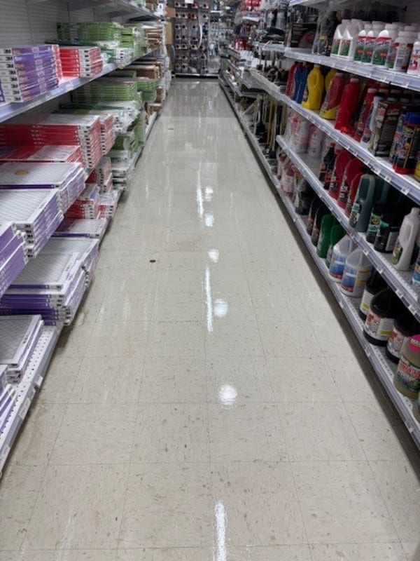 Ace Hardware aisle after strip and wax