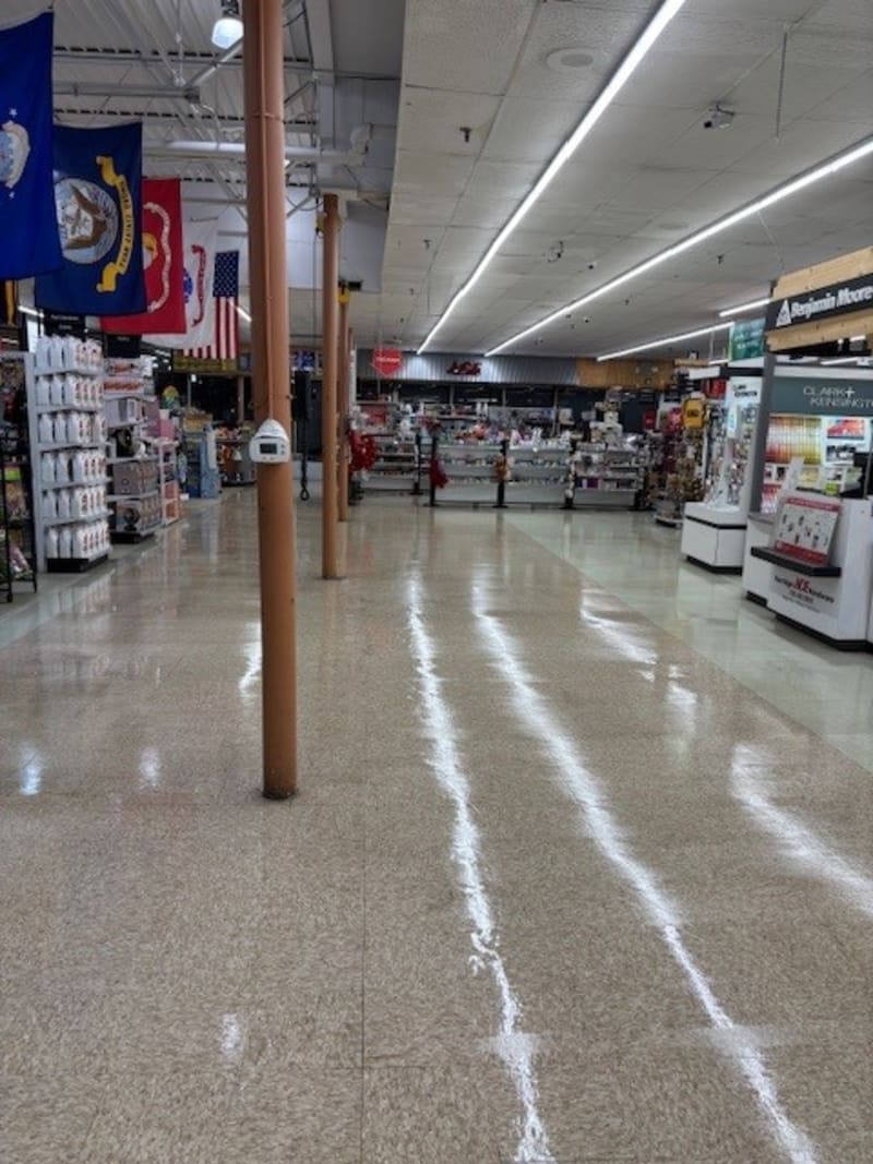 Floor with four coats of wax