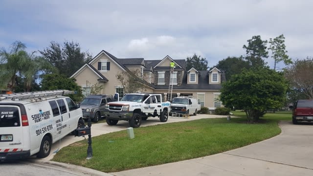 Exterior painting of a house