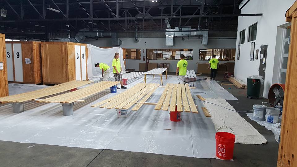 The guys working in a warehouse