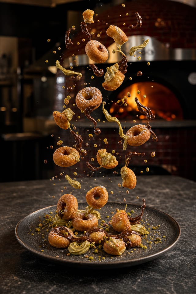 Doughnuts al pistacchio e nutella