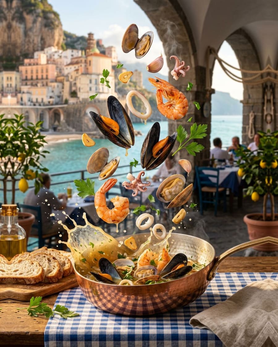 Mixed seafood sauté