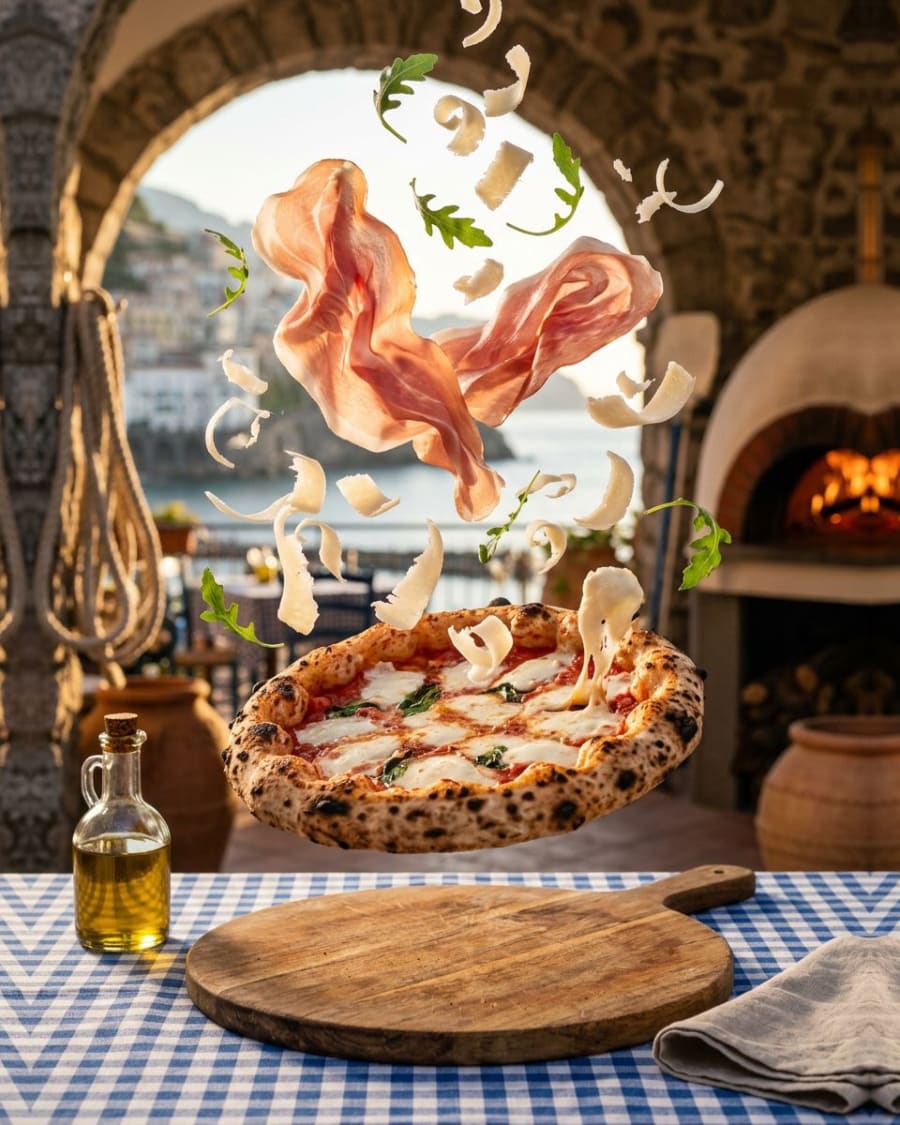 Pizza with Parma Ham and Parmesan