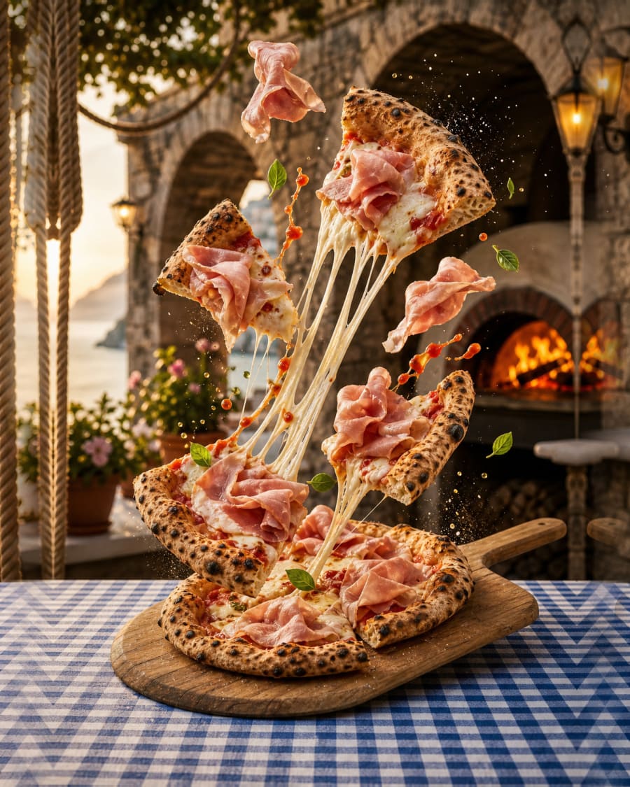 Pizza with Cooked Ham